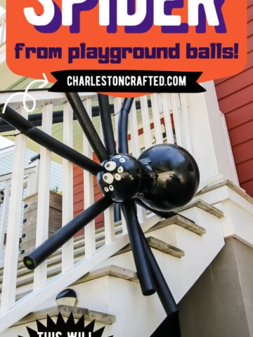 DIY giant spider from balls - Charleston Crafted