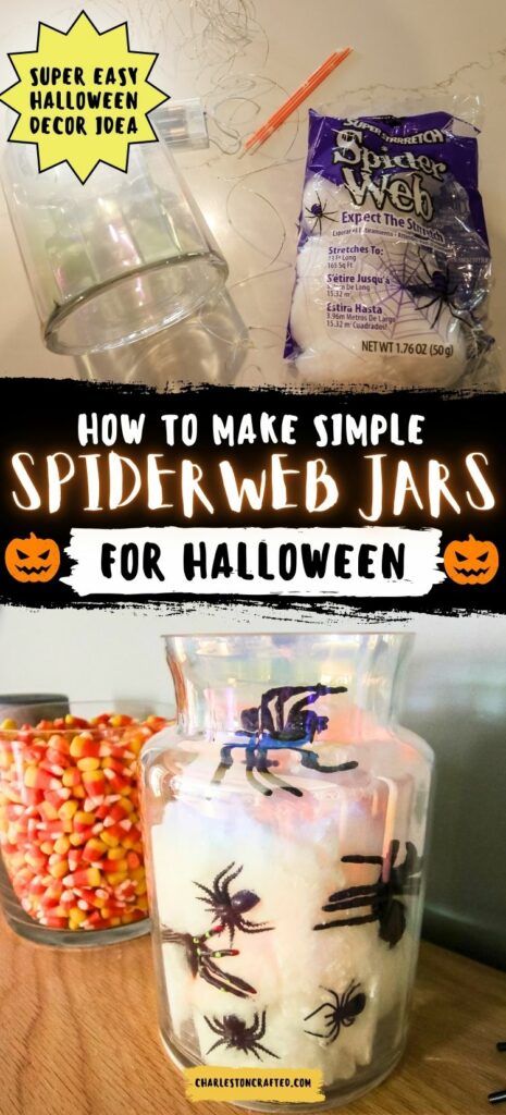 how to make simple spiderweb jars