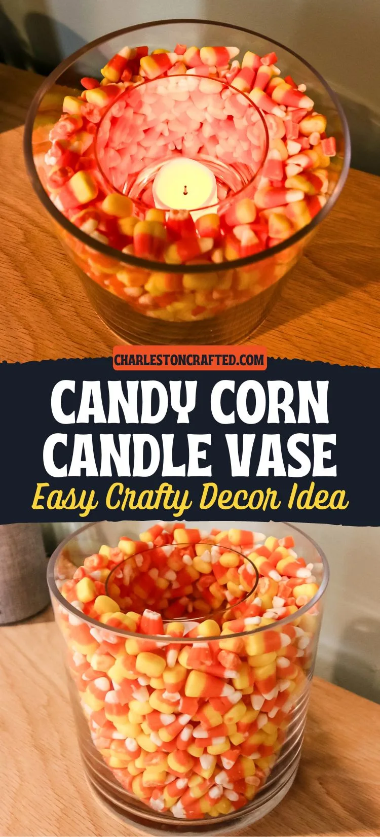 candy corn candle vase DIY