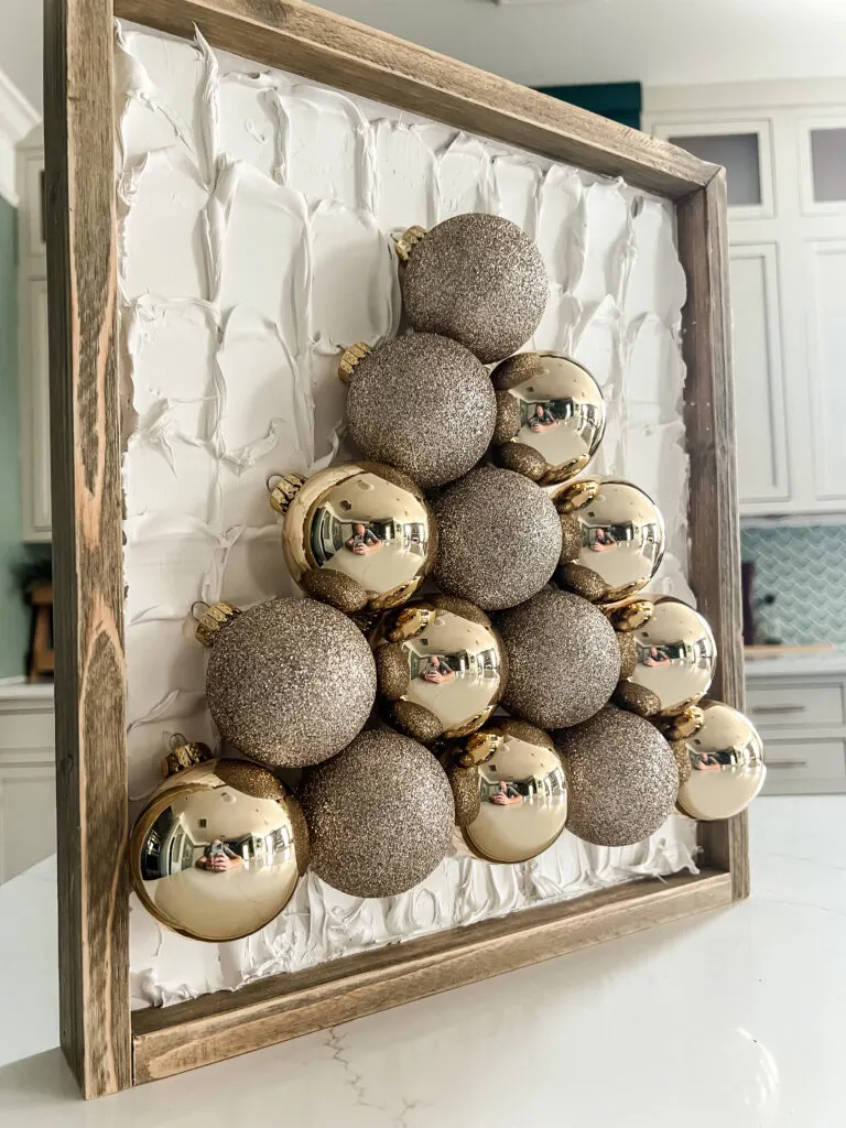 DIY framed Christmas ornament tree - Charleston Crafted