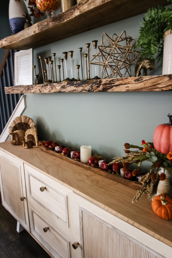 apple and cinnamon stick fall centerpiece