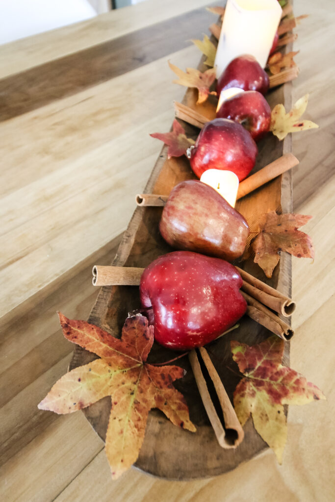 apple and cinnamon stick fall centerpiece