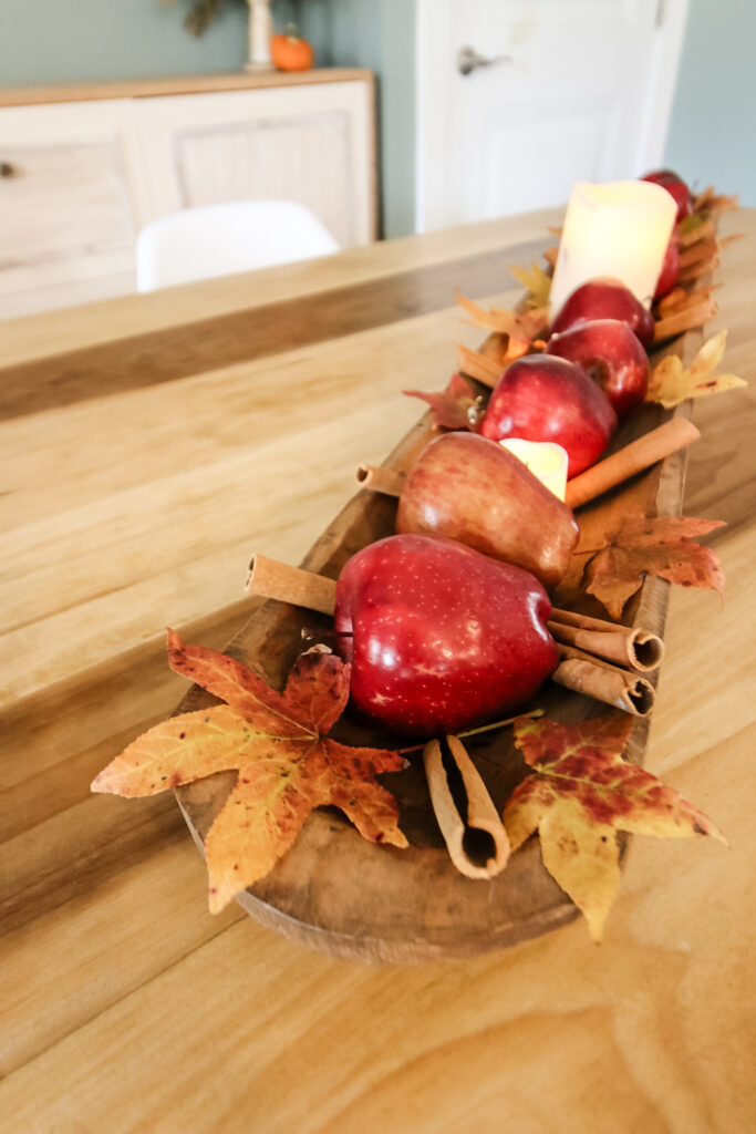 apple and cinnamon stick fall centerpiece