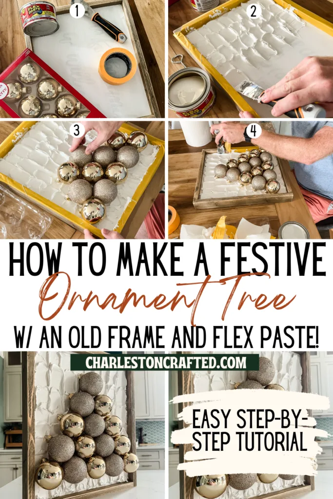 DIY framed Christmas ornament tree - Charleston Crafted