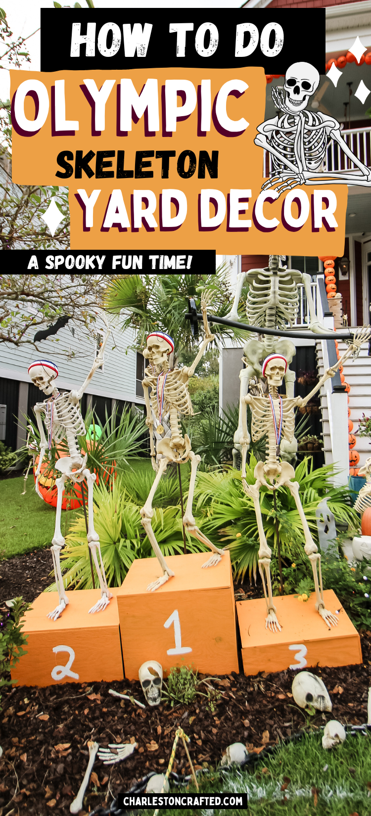 Olympics Skeleton Yard Decor for Halloween - Charleston Crafted