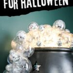 DIY Disco Ball Light Up Cauldron for Halloween