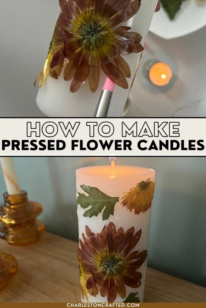 how to make pressed flower candles