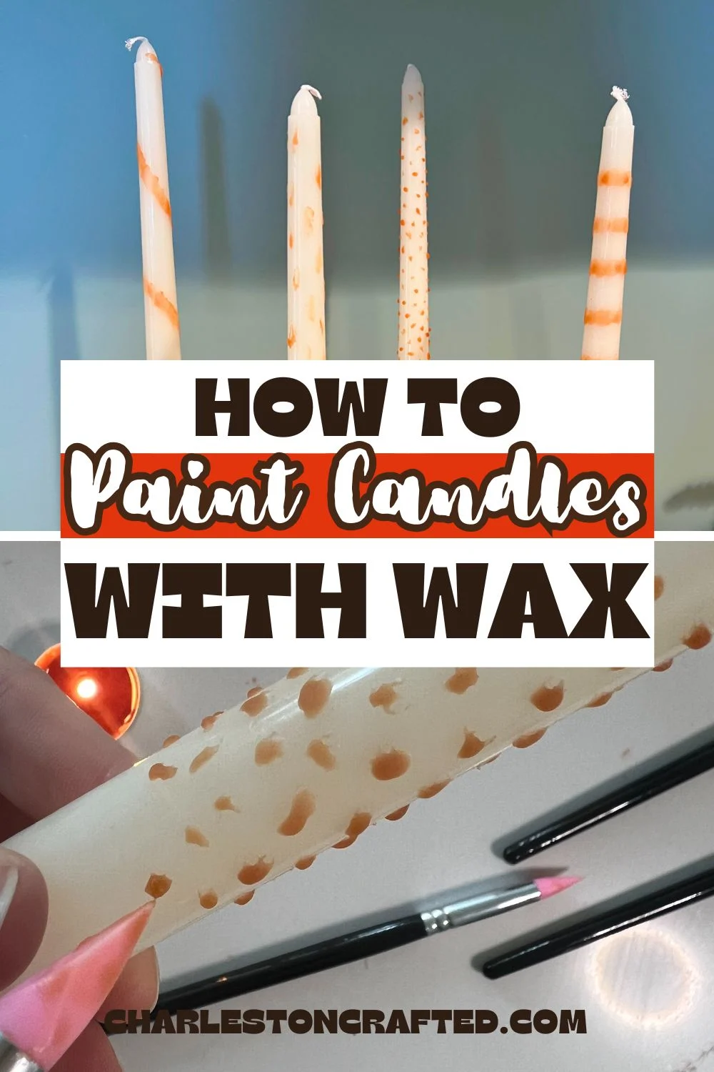 how to paint candles with wax