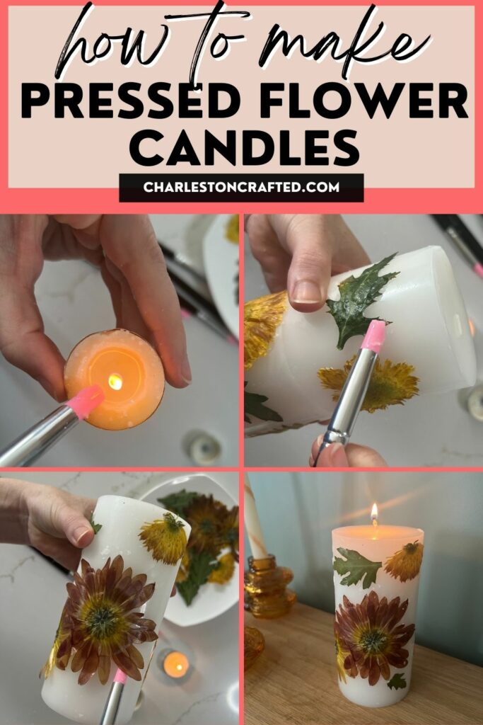 how to make pressed flower candles