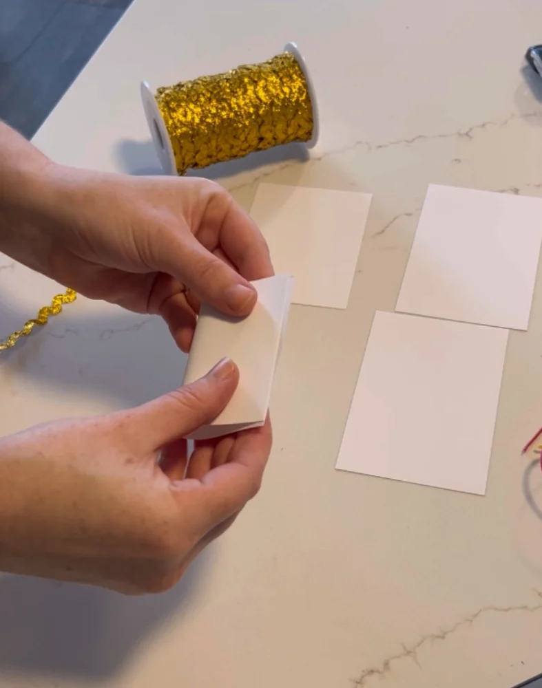 folding placecards in half