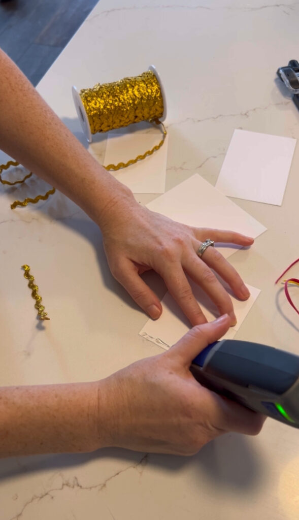 glueing place cards