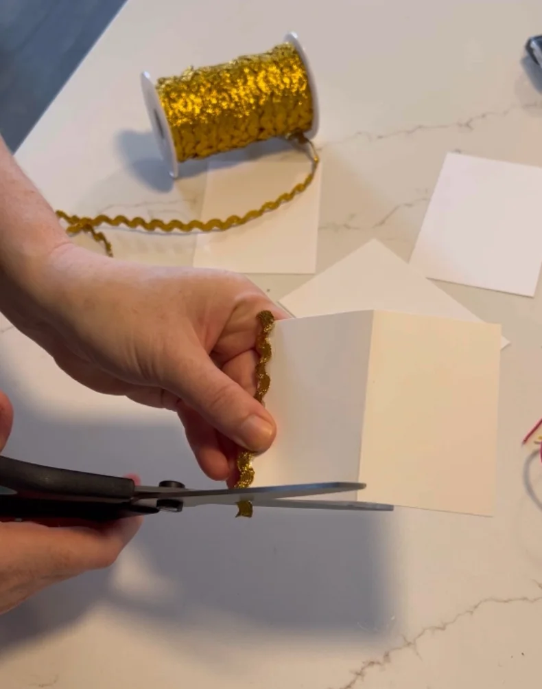 trimming place cards