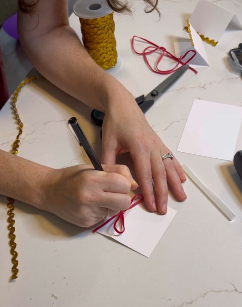 writing on placecards