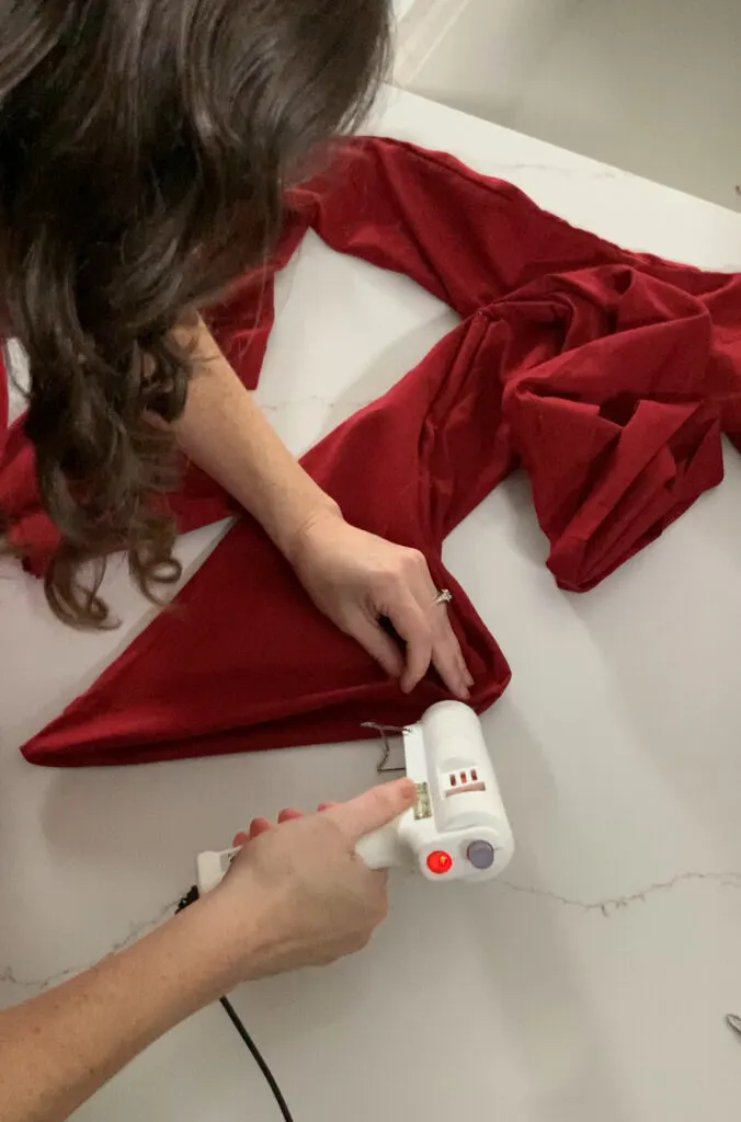 gluing cut pillow case