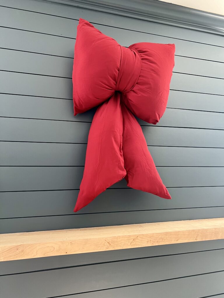 giant bow pillow wall hanging