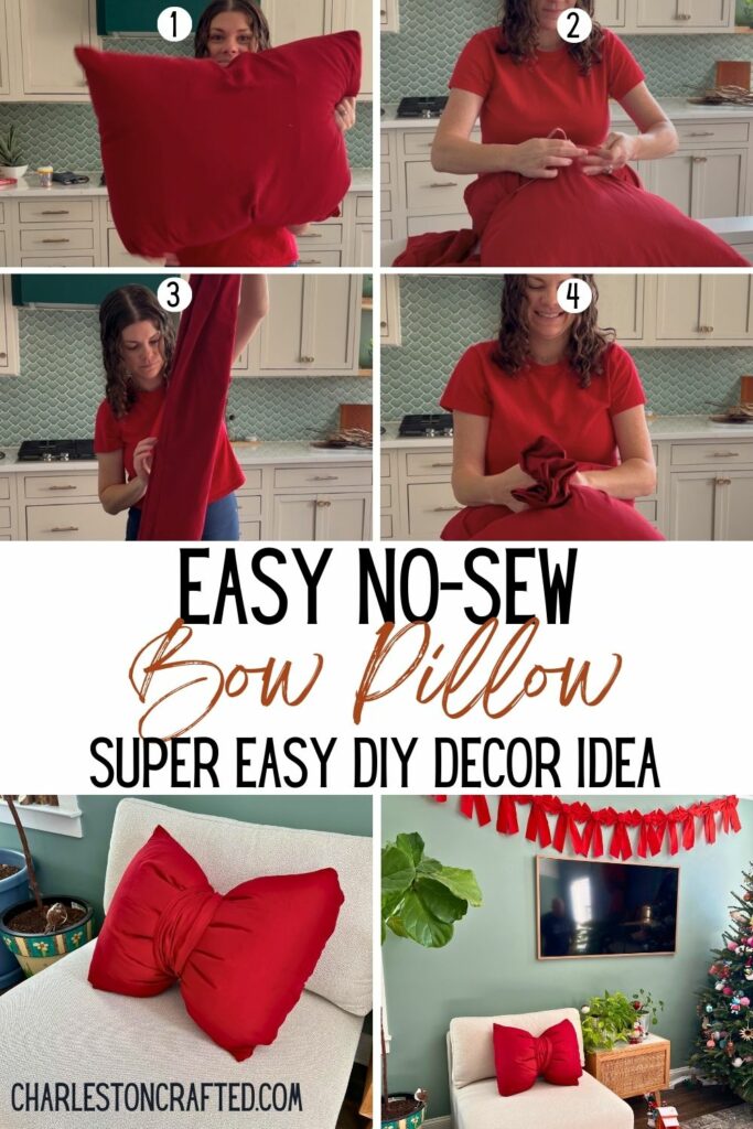 How to make a no sew bow pillow