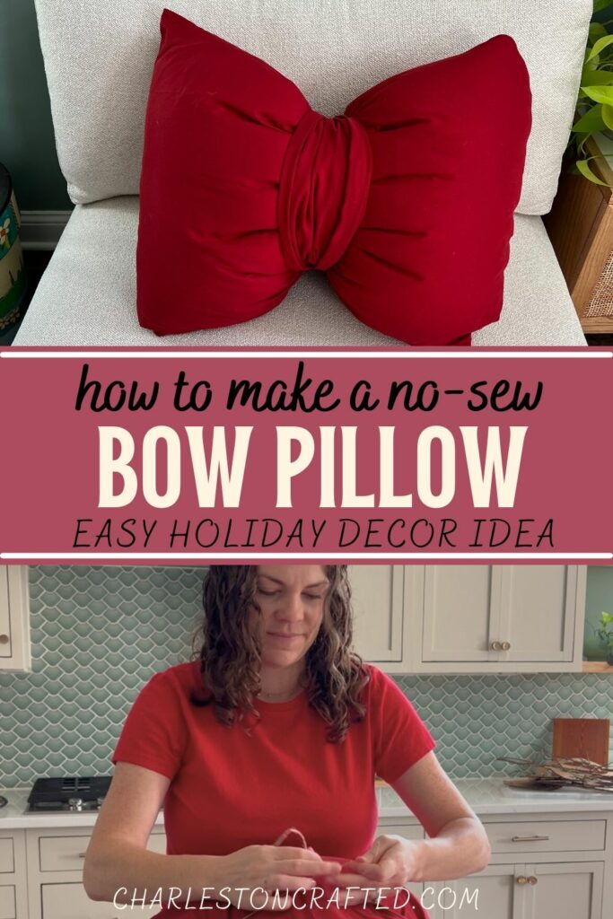 How to make a no sew bow pillow