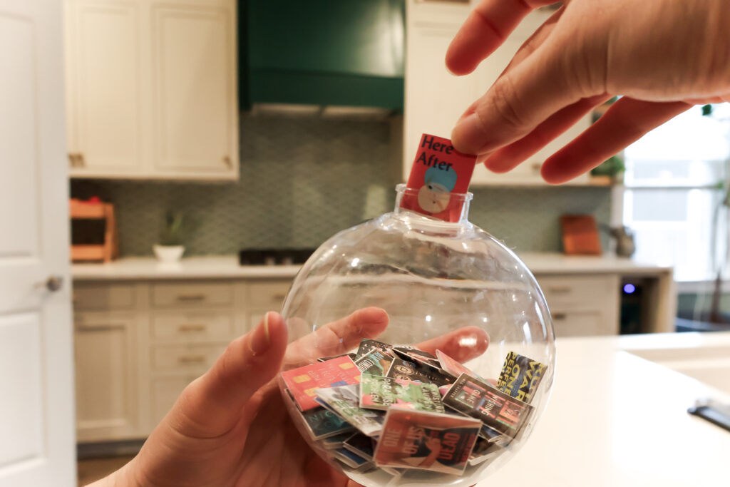 adding paper books inside an ornament