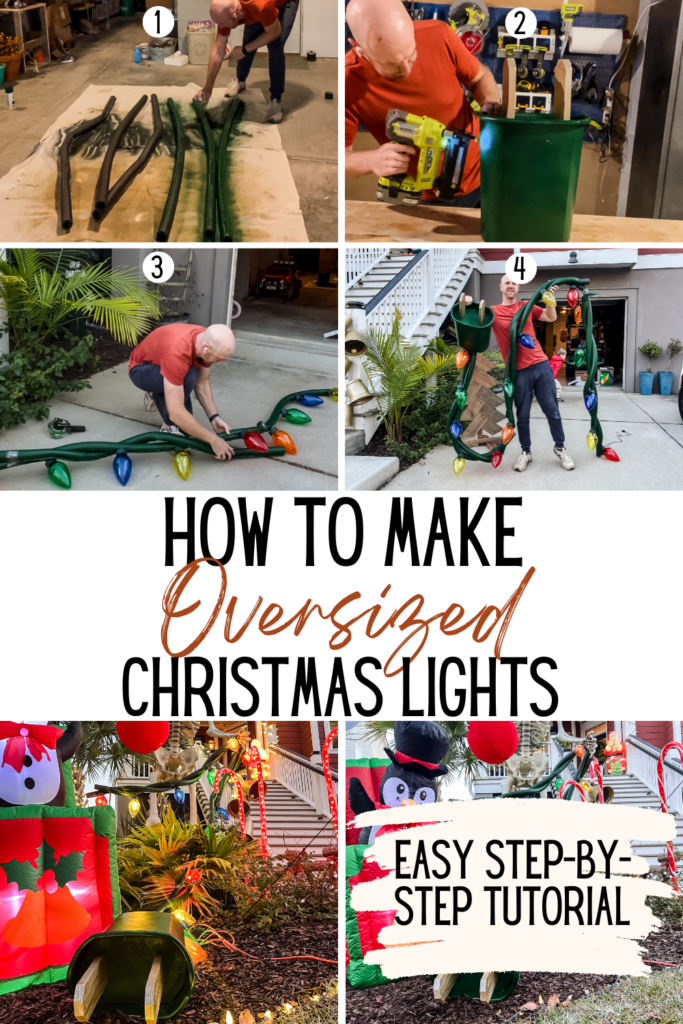 DIY giant oversized Christmas lights - Charleston Crafted