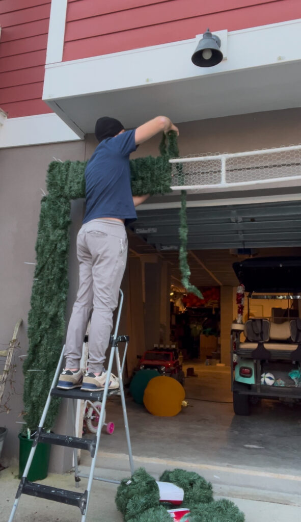 Adding garland to frame