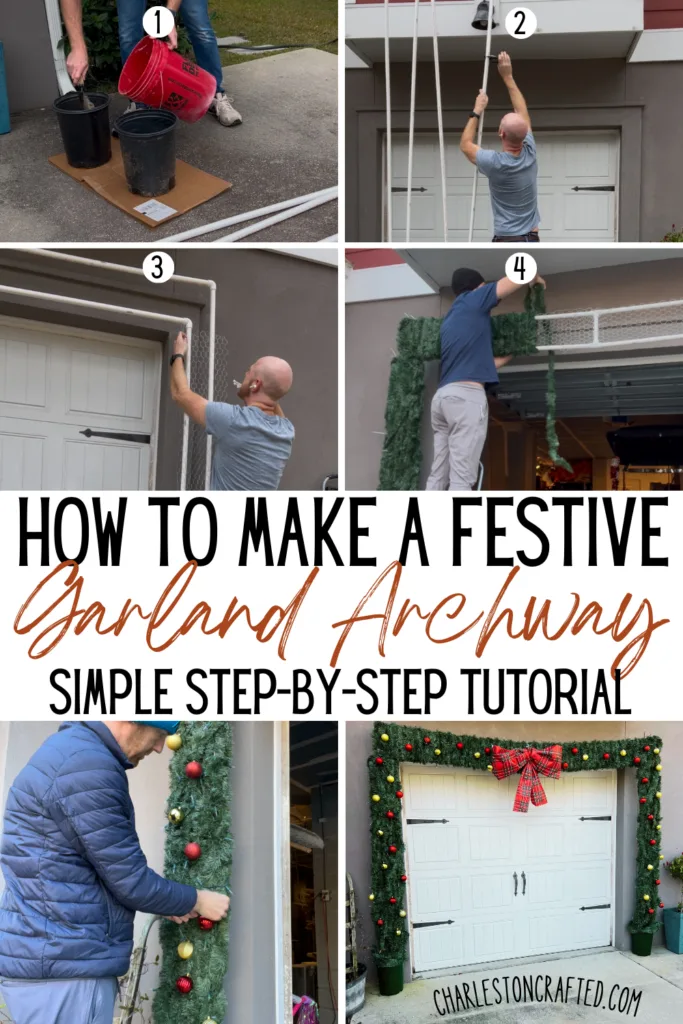 DIY Christmas garland archway - Charleston Crafted