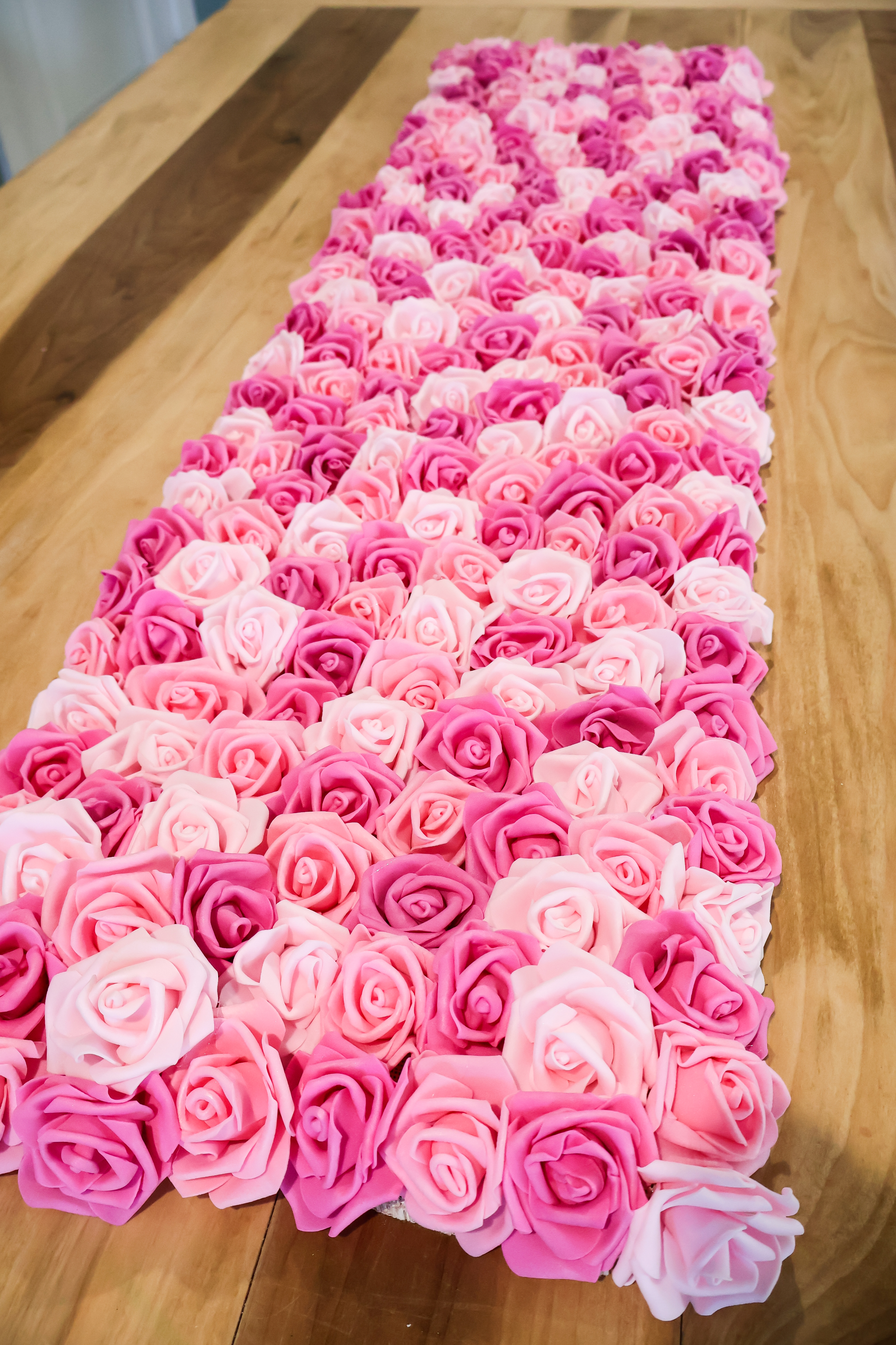 DIY rose table runner