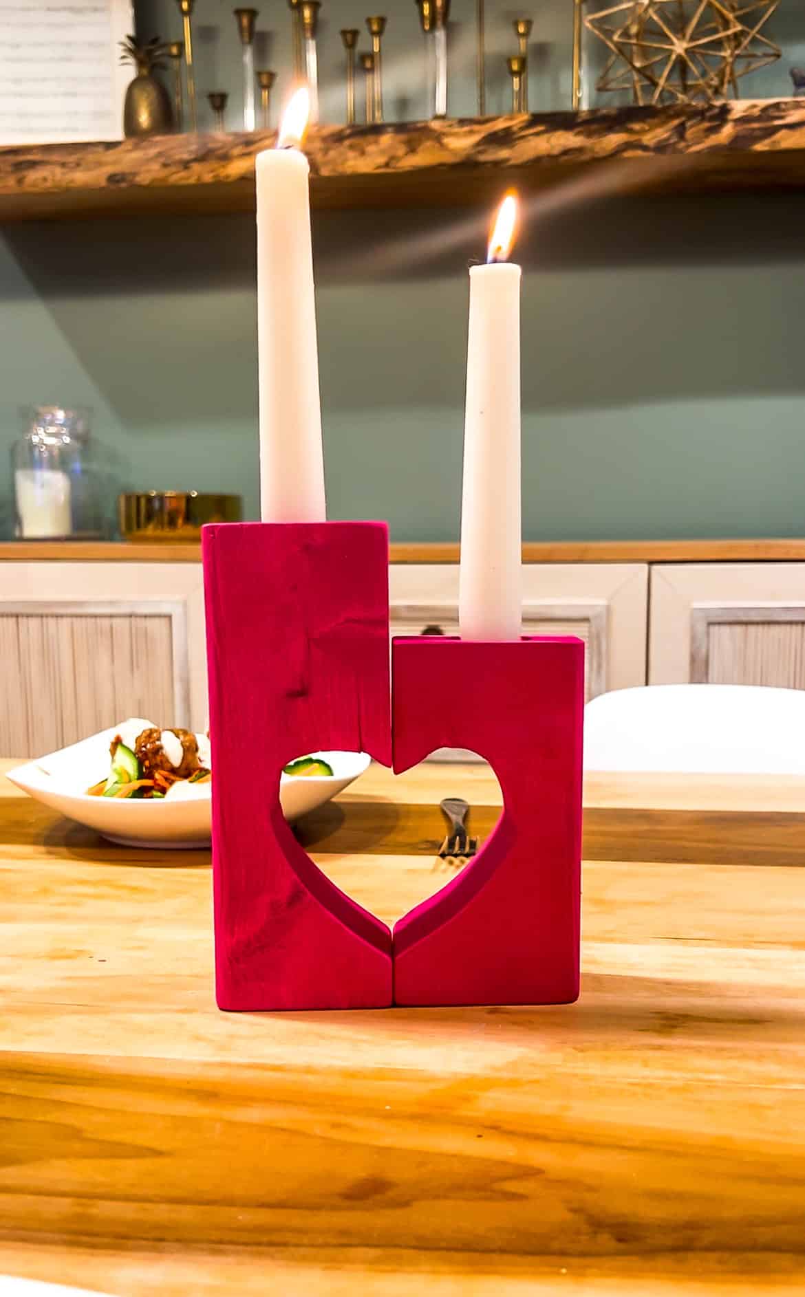 DIY wooden heart candle holder - Charleston Crafted