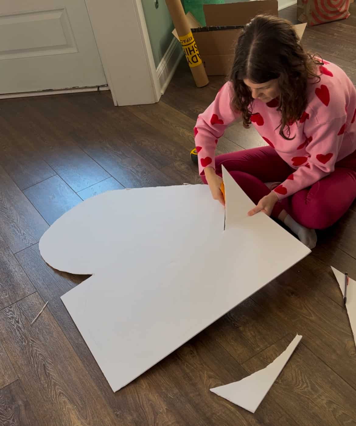 cutting heart out of posterboard