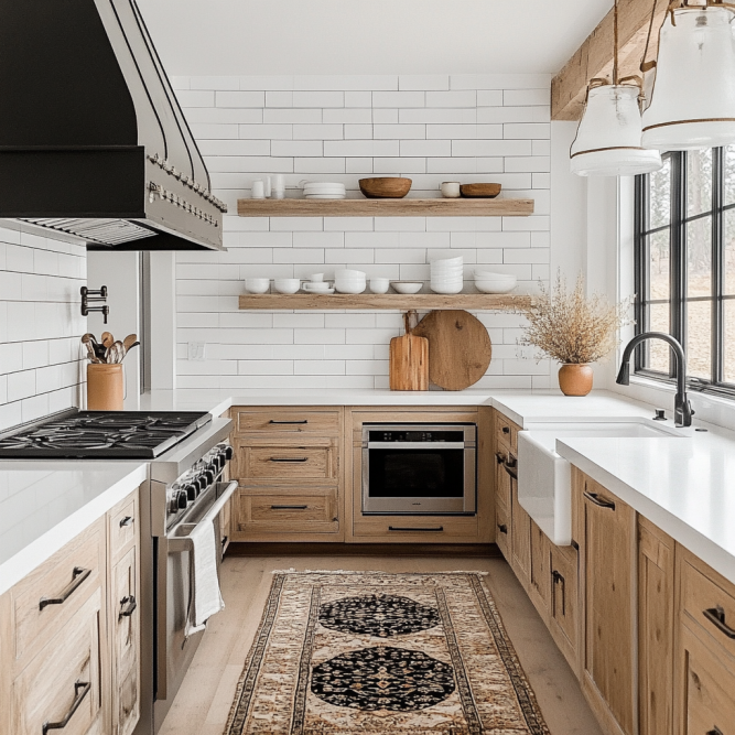 kitchen with black grout