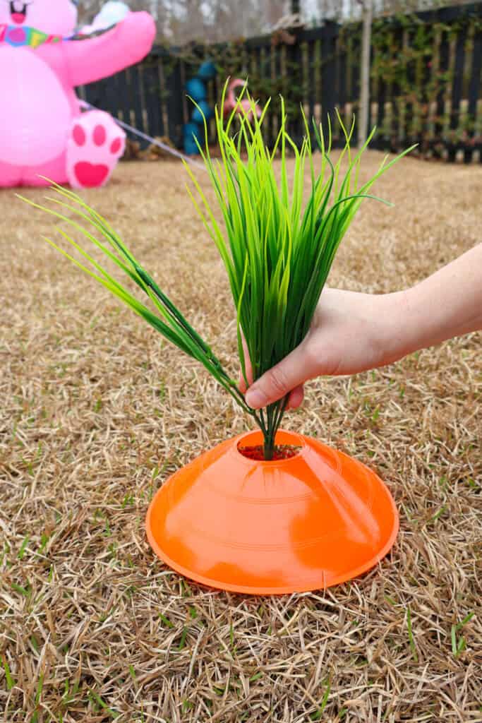 adding grass pick to yard carrot