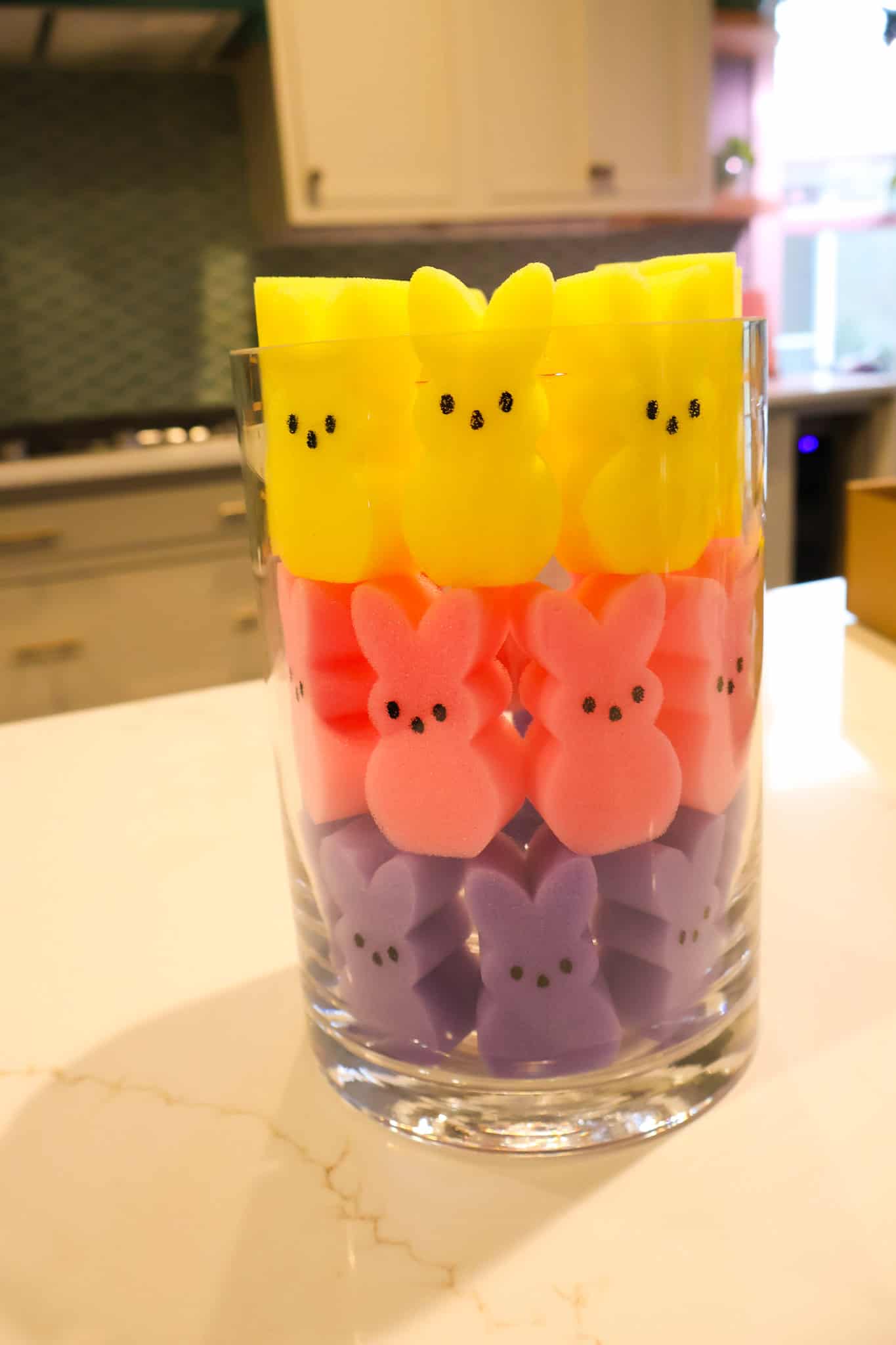 peeps in a vase