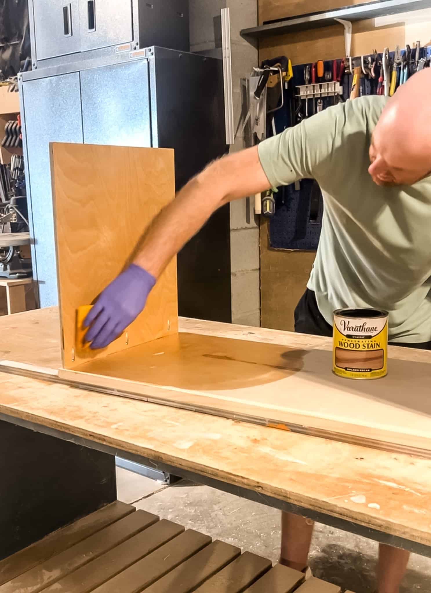 Staining ottoman coffee table