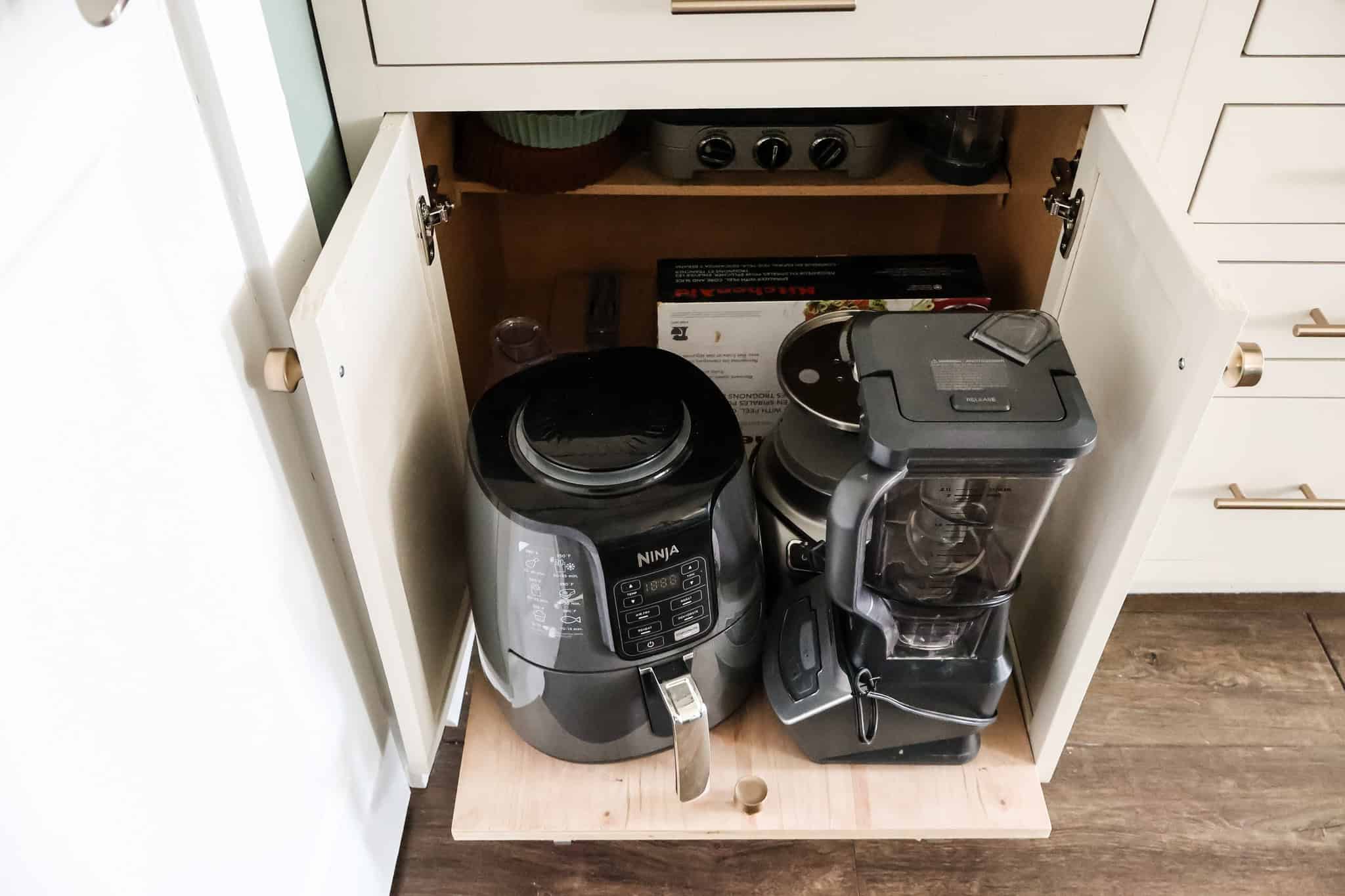 DIY cabinet pull out drawer tray - Charleston Crafted