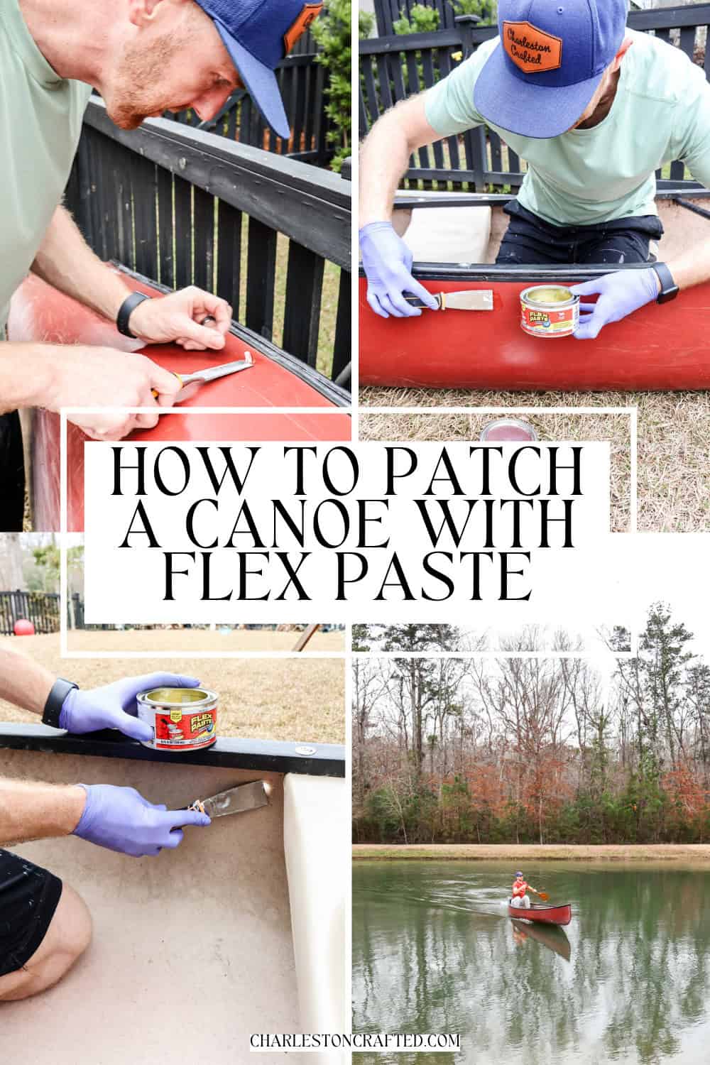 How to patch a canoe with Flex Paste - Charleston Crafted