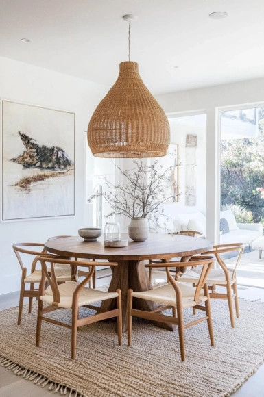 natural materials dining room