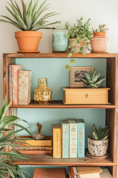 vintage decor shelf