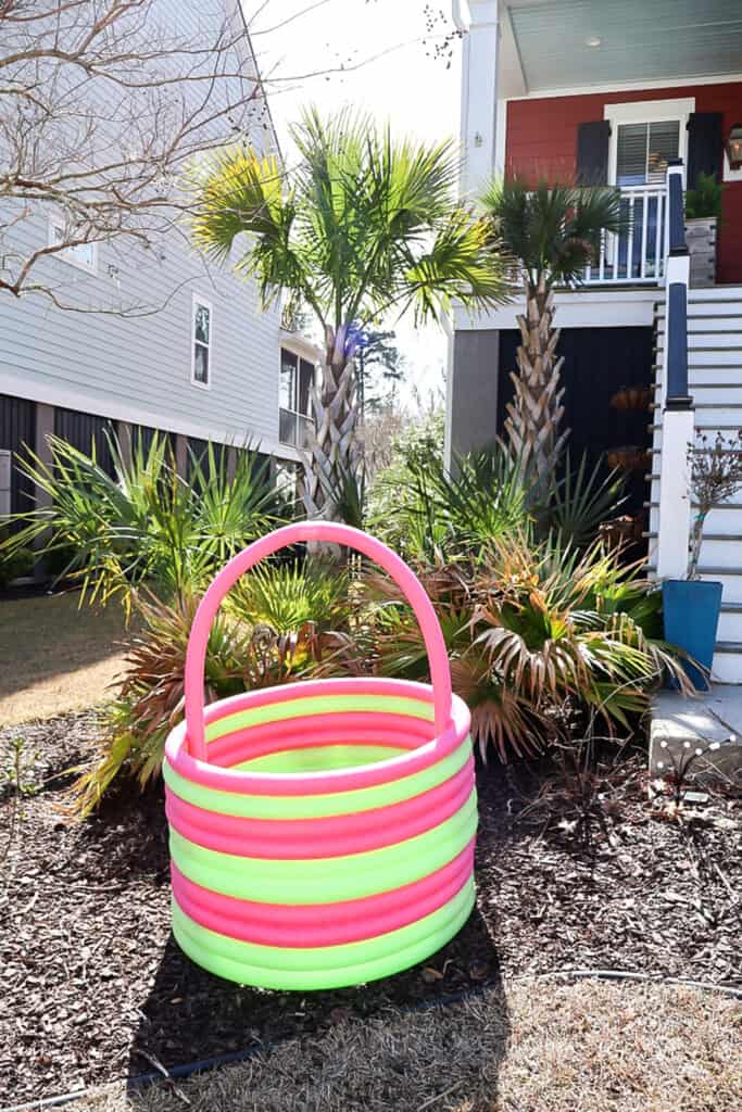 DIY giant easter basket from pool noodles