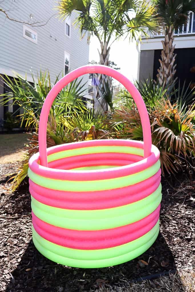 DIY giant easter basket from pool noodles