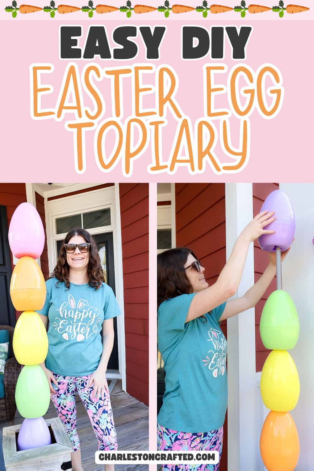 DIY easter egg topiary